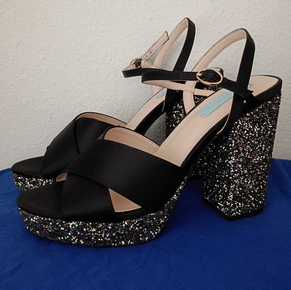 Betsey Johnson Shoes - Betsey Johnson Ollie Satin Glitter Heels